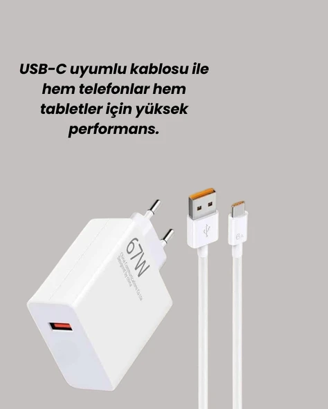 67W Hızlı Şarj Cihazı Yüksek Isı Dayanımlı TypeC Set - 3