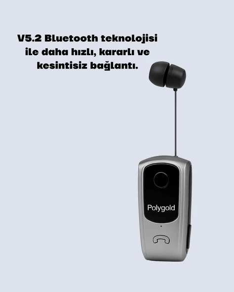 Klipsli Tasarımlı Bluetooth Kulaklık Uzun Pil Ömrü - Resim 2