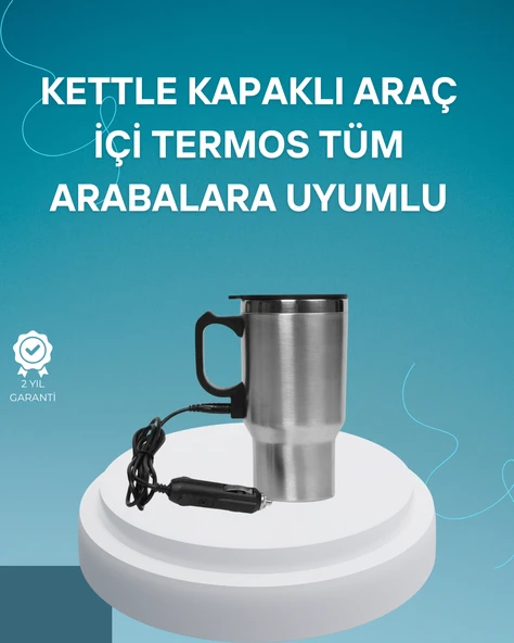 Seyahat Tipi Araç Çakmaklı Isıtıcı Çelik Termos Bardak - 1