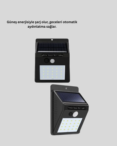 Hareket Algılamalı Solar LED Güvenlik Lambası - Resim 2