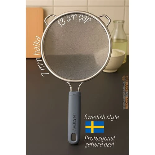 Inox İsveç Dizayn Süzgeç 7 mm kalınlık halka 304 Çelik Profesyoneller İçin