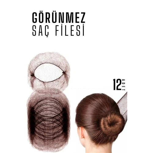KAHVE Saç Filesi Görünmez 12 ADET ürün görseli