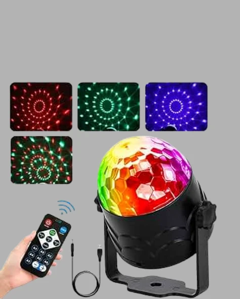 RGB LED Disko Küresi 7 Modlu Uzaktan Kumandalı - 2