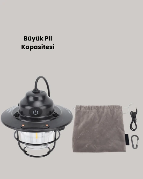 Hafif ve Taşınabilir Retro Tasarım Kamp Lambası - 3