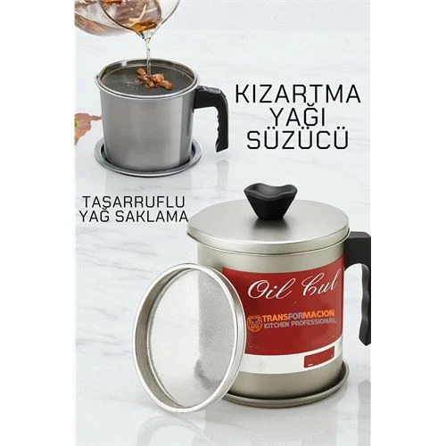Kızartma Yağı Süzücü  Yağ Saklama Kabı  Tasarruflu Yağ Ayırıcı ürün görseli 1