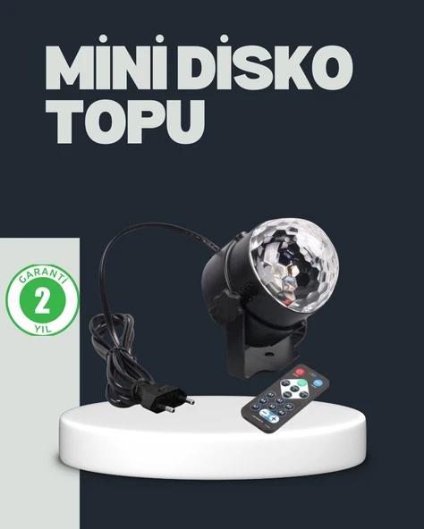 RGB LED Disko Küresi 7 Modlu Uzaktan Kumandalı