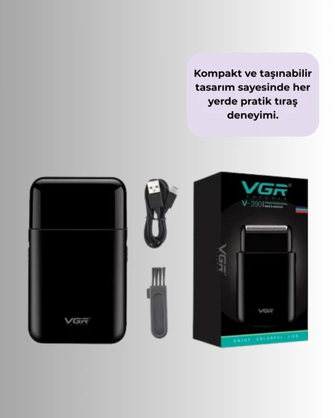 Çift Başlıklı Elektrikli Tıraş Makinesi | Suya Dayanıklı, Hafif ve Ergonomik - Resim 2