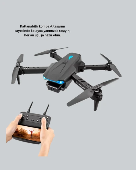 Yükseklik Sabitlemeli Katlanabilir Drone 1080P 4K Kamera Seçenekli - 3