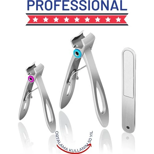 Profesyonel Tırnak Makası Törpü Seti Çelik Özel Kutulu