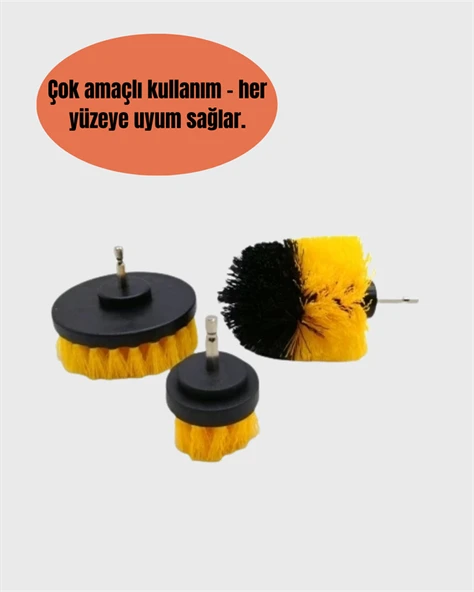 Matkap Uyumlu Temizlik Fırçası – Kablolu ve Akülü Matkaplarla Kullanılabilir - 3