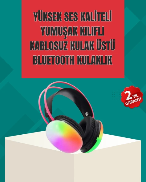 TypeC Şarjlı RGB Işıklı Bluetooth  Kulaklığı ürün görseli 1