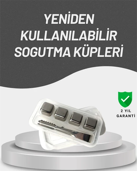 Çevre Dostu Metal Buz Küpü ve Kullanışlı Klips Seti