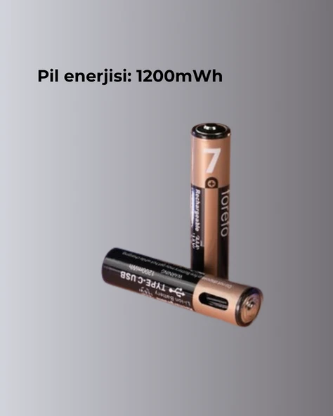 USB TypeC Şarjlı AAA Lityum Pil | 1.5V Sabit Voltaj, 1000+ Şarj Döngüsü ile Uzun Ömür - 3