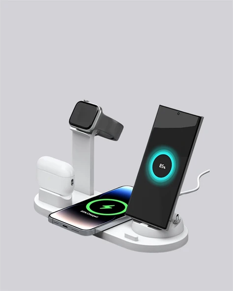 , Watch ve AirPods ile Uyumlu 4'ü 1 Arada Şarj Ünitesi – Tüm Cihazları Tek Noktada - 3