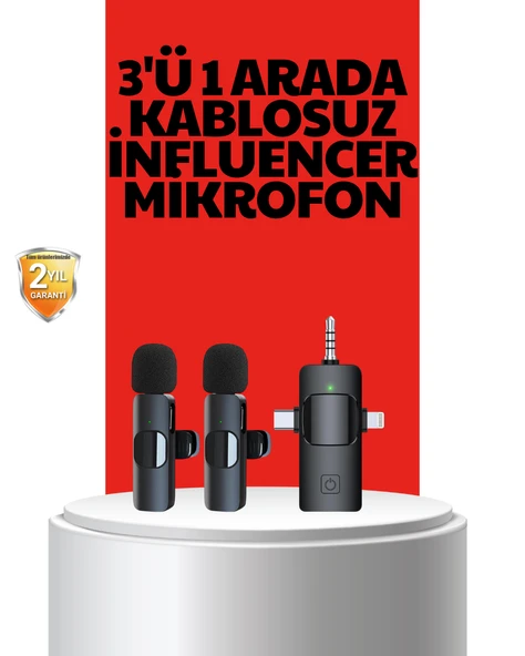 Kablosuz Mikrofon Telefon ve Bilgisayar Uyumlu