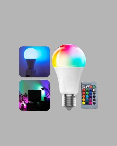 RGB Uzaktan Kumandalı LED Ampul 16 Renk Dekoratif Aydınlatma - 3