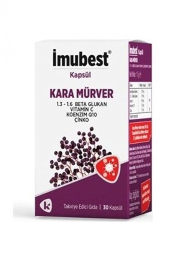 İmubest Kara Mürver 30 Kapsül (SKT:11/2026) ürün görseli