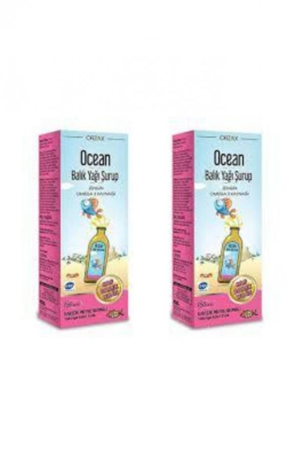 Ocean Balık Yağı Şurup Karışık Meyve Aromalı 150 Ml 2Li PAKET (SKT:09/2023)