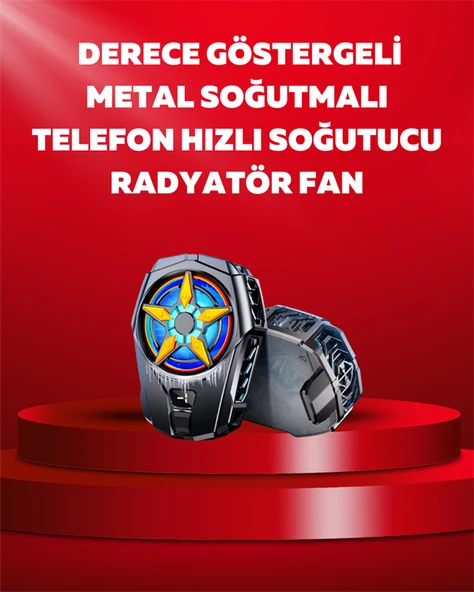 Mobil Cihaz Soğutma Radyatörü – Metal+ABS, TypeC Kablolu
