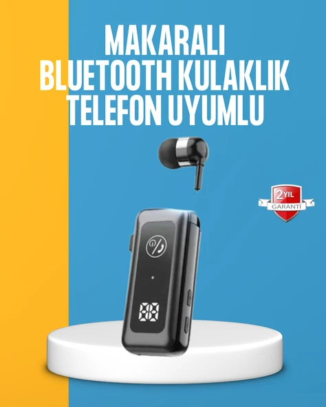 Dijital Ekranlı ve Hızlı Şarjlı Bluetooth 5.2 Makaralı Kulaklık ürün görseli 1