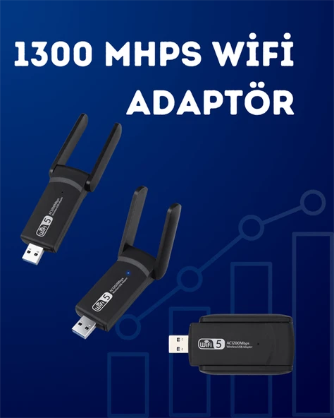 USB WiFi Adaptör – 1200 Mbps Hız - 2