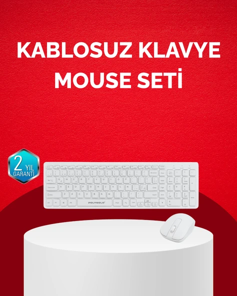 Tam Boy Kablosuz Klavye Mouse Seti Gelişmiş Bağlantı ve Sessiz Performans