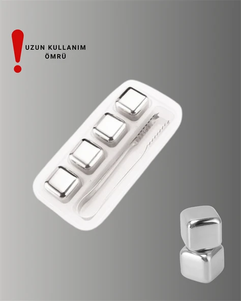 Hızlı Soğutma Özellikli Paslanmaz Metal Buz Küpü Takımı - 3