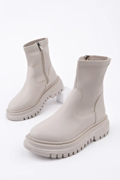 Muggo PİTA Kalın Taban Fermuarlı Kadın Bot - 3