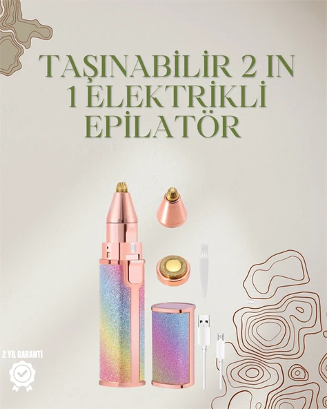 Mini Elektrikli Epilatör Cihazı – USB Şarjlı, Acısız Yüz ve Kaş Bakım Ai - 1