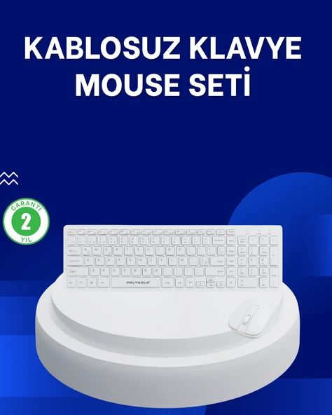 Ofis ve Ev Kullanımı İçin Kablosuz Klavye Fare Seti Ergonomik ve Pratik