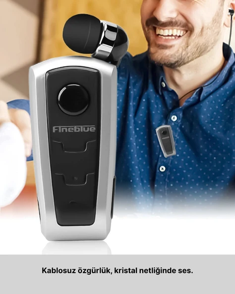 Gürültü Önleyici Fineblue F910 Bluetooth Kulaklık Klipsli Model - 2