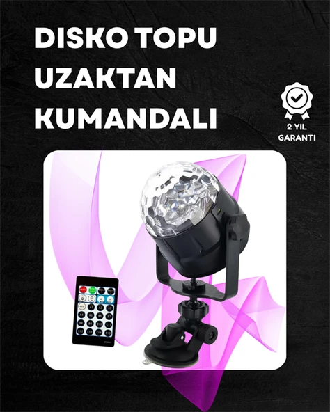 Kompakt Tasarımlı, Döner Renkli LED Disko Topu  Ev ve Profesyonel Kullanım