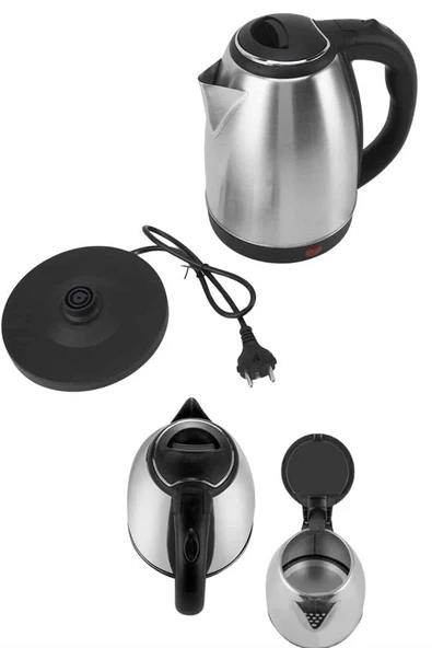 Elektrikli Paslanmaz Çelik Su Isıtcı Çelik Kettle 1.8 Lt. Uzun Ömürlü