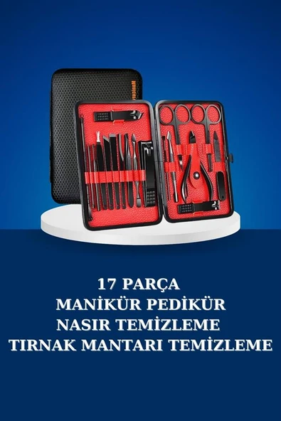 17 Parça Manikür Seti Taşınabilir Özel Çantalı El ve Ayak Bakımı Tırnak Batığı Temizleme ürün görseli