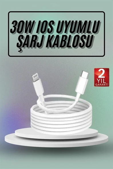 İOS Uyumlu 8 X Xs Xr 11 12 13 14/Pro Max Mini Plus Şarj Kablosu - 2