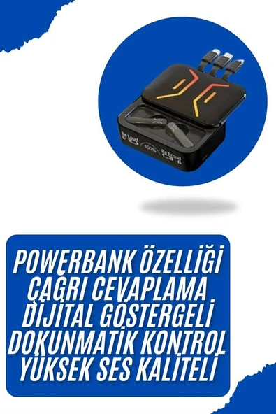 Bluetooth Kulaklık Dahili Powerbank Kablolu Düşük Gecikmeli Bluetooth 5.2 ürün görseli 1