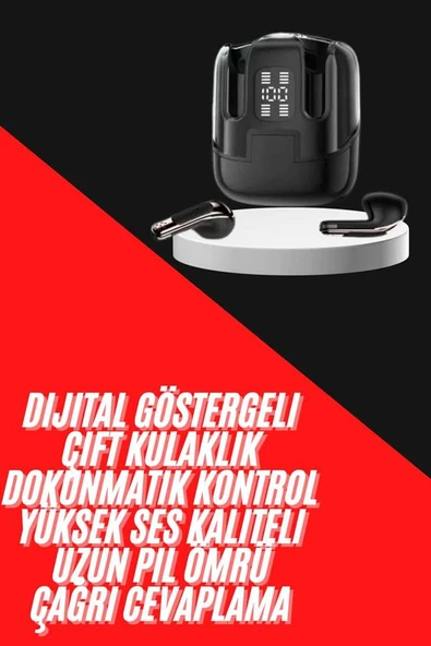 4 Adet Çift Kulaklık Dijital Göstergeli Yüksek Ses Kaliteli Bluetooth Kulaklık ürün görseli 1