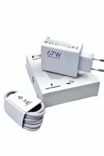 Hızlı Şarj Ai Adaptörü Kablo Seti 67W Uzun Ömürlü Beyaz - 3