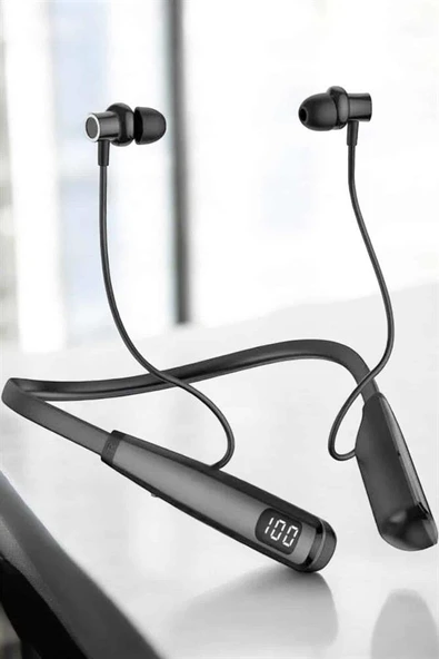 Boyun Bantlı Bluetooth Kulaklık Yüksek Ses Kaliteli 100 Saat Kulaklık - Resim 3