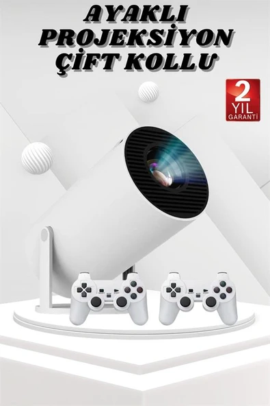 Ayaklı Oyun Projeksiyonu Çift Kollu Taşınabilir Sinema Projektörü - 2