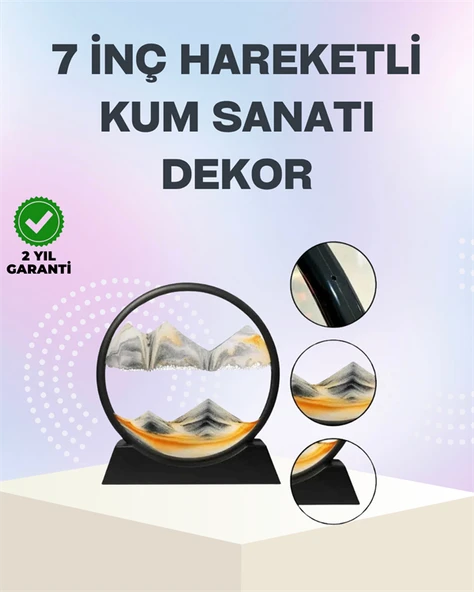 Zihin Açıcı Kum Mansı – 3D Dinamik Kum Tablosu, Dekoratif, Dönüştükçe Yenilenen Sakinleştirici Sanat Eseri