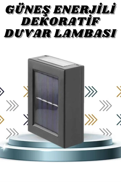 Solar Lamba Dekoratif Aplik Su Geçirmez Led Işıklı Duvar Lambası - 2
