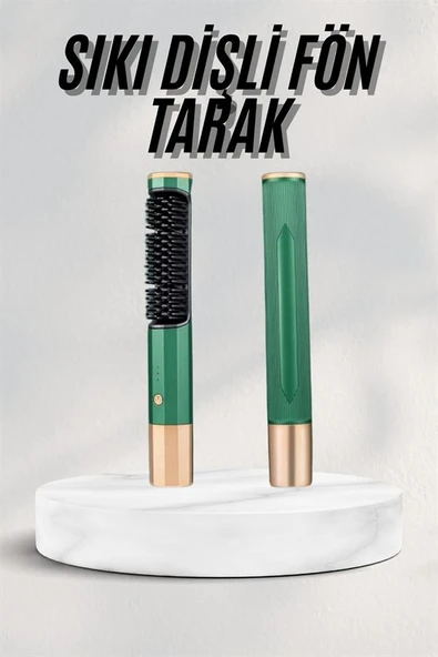 Düzleştirici Fırça Saç Düzleştirici Arada Fön Tarak Taşınabilir - 2