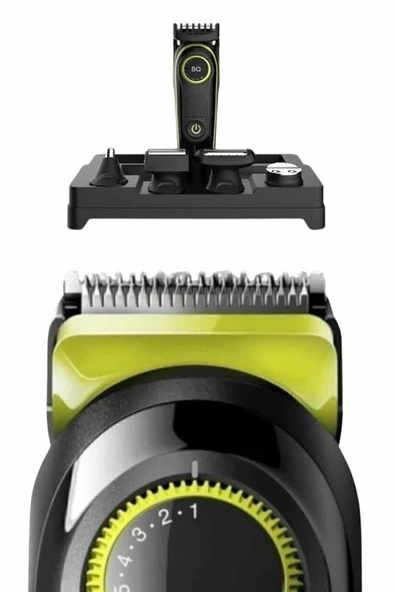 Saç Sakal Şekillendirici Tıraş Makinesi 5 Başlıklı Paslanmaz Çelik lı Unısex - Resim 3