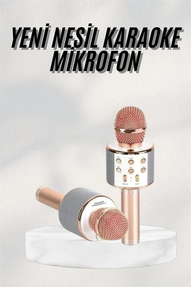 Bluetooth Hoparlör USB AUX SD Kart Kaoroke Mikrofon Uzun Pil Ömrü - 2