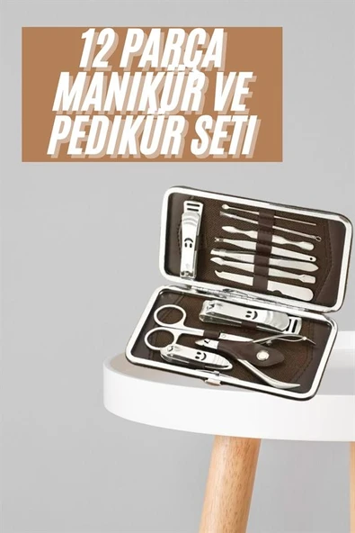 Tırnak Bakım Seti Tırnak Düzeltme Batık 12 Parça Çanta Tipi Manikür Pedikür - 2