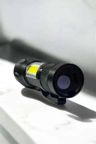 Şarjlı Metal Zoomlu El Feneri Işıldak Led Işık Taşınabilir El Lambası