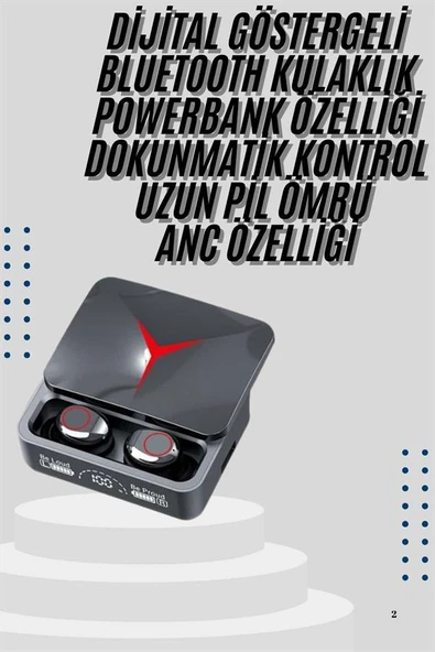 Kablosuz Bluetooth Kulaklık Powerbank Özellikli Göstergeli Hd Mikrofon ürün görseli 1