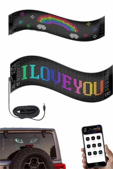 Digital Araba Yazısı Ekran Matrix En Büyük Boy Matrix LED Panel 19*96 pıxel ürün görseli 1