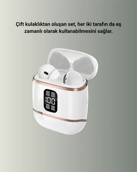 Çift Kulaklıklı Bluetooth Kulaklık – 4 Adet, ANCENC, Şarj Kutulu, Dijital Göstergeli - 3